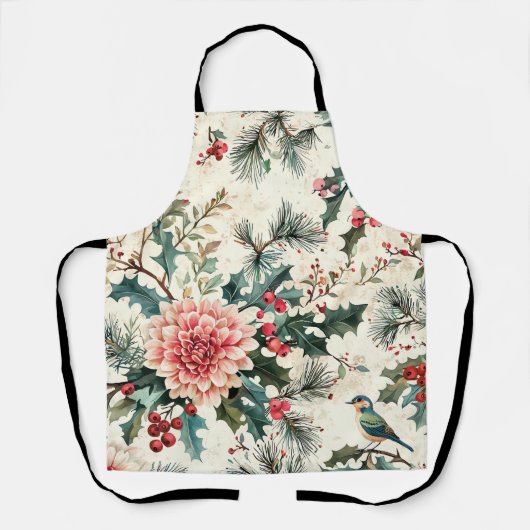 Vintages Weihnachtsmuster aus Holz (11) Schürze (Vorderseite)