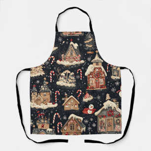 Vintages Weihnachtsmuster aus Holz (14) Schürze