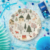 Vintages Weihnachtsmuster aus Holz (16) Pappteller (Party)