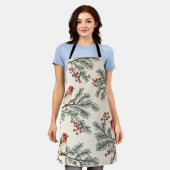 Vintages Weihnachtsmuster aus Holz (16) Schürze (Getragen)