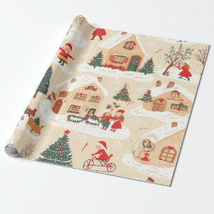 Vintages Weihnachtsmuster aus Holz (19) Geschenkpapier