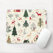 Vintages Weihnachtsmuster aus Holz (1) Mousepad (Mit Mouse)