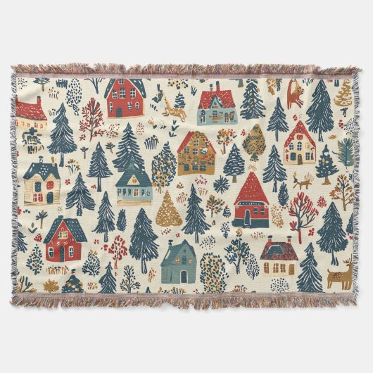 Vintages Weihnachtsmuster aus Holz (20) Decke (Vorderseite)