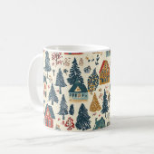 Vintages Weihnachtsmuster aus Holz (20) Kaffeetasse (Vorderseite Links)