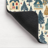 Vintages Weihnachtsmuster aus Holz (20) Mousepad (Ecke)