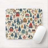 Vintages Weihnachtsmuster aus Holz (20) Mousepad (Mit Mouse)