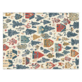 Vintages Weihnachtsmuster aus Holz (20) Tischdecke (Vorderseite (Horizontal))