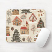 Vintages Weihnachtsmuster aus Holz (4) Mousepad (Mit Mouse)