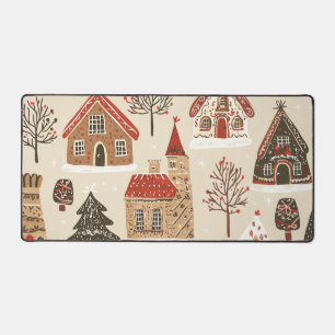 Vintages Weihnachtsmuster aus Holz (4) Schreibtischunterlage