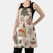 Vintages Weihnachtsmuster aus Holz (4) Schürze (InSitu)