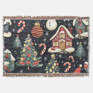 Vintages Weihnachtsmuster aus Holz (5) Decke