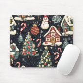 Vintages Weihnachtsmuster aus Holz (5) Mousepad (Mit Mouse)