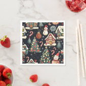 Vintages Weihnachtsmuster aus Holz (5) Serviette (Beispiel)
