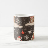 Vintages Weihnachtsmuster aus Holz (6) Kaffeetasse (Mittel)