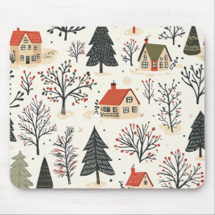 Vintages Weihnachtsmuster aus Holz (7) Mousepad