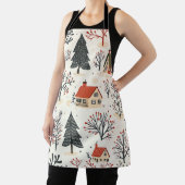 Vintages Weihnachtsmuster aus Holz (7) Schürze (InSitu)