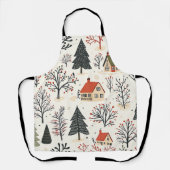 Vintages Weihnachtsmuster aus Holz (7) Schürze (Vorderseite)