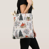 Vintages Weihnachtsmuster aus Holz (7) Tasche (Von Nahem)