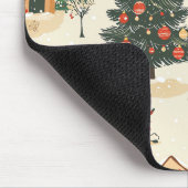 Vintages Weihnachtsmuster aus Holz (8) Mousepad (Ecke)
