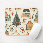 Vintages Weihnachtsmuster aus Holz (8) Mousepad (Mit Mouse)