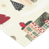 Vintages Weihnachtsmuster aus Holz (8) Tischdecke (Schrägansicht)