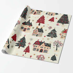 Vintages Weihnachtsmuster aus Holz (9) Geschenkpapier