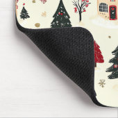 Vintages Weihnachtsmuster aus Holz (9) Mousepad (Ecke)
