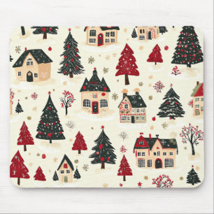 Vintages Weihnachtsmuster aus Holz (9) Mousepad