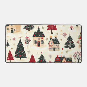 Vintages Weihnachtsmuster aus Holz (9) Schreibtischunterlage