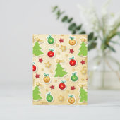 Vintages Weihnachtsmuster Feiertagskarte (Stehend Vorderseite)