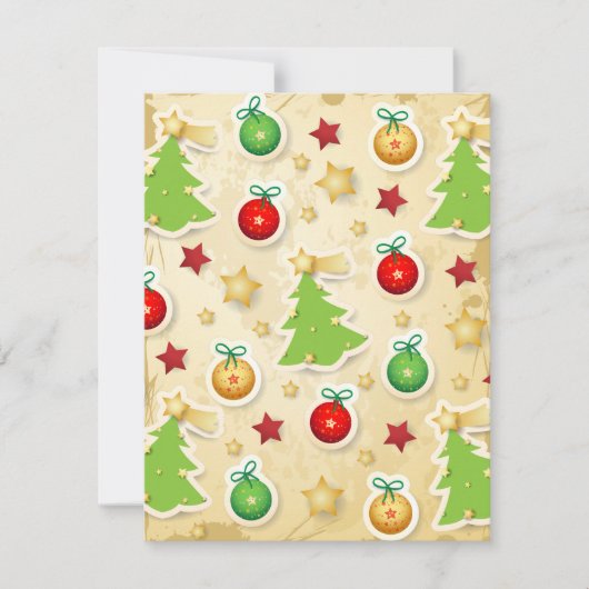 Vintages Weihnachtsmuster Feiertagskarte (Vorderseite)