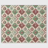 Vintages Weihnachtsmuster Geschenkpapier (Flach)