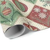 Vintages Weihnachtsmuster Geschenkpapier (Rolleneckpunkt)