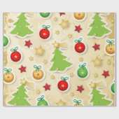 Vintages Weihnachtsmuster Geschenkpapier (Flach)