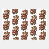 Vintages Weihnachtsmuster Geschenkpapier Set (Vorderseite 3)