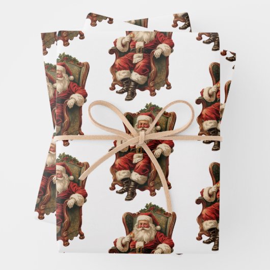 Vintages Weihnachtsmuster Geschenkpapier Set (Beispiel)