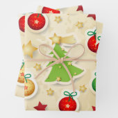 Vintages Weihnachtsmuster Geschenkpapier Set (Beispiel)