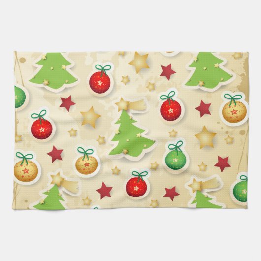 Vintages Weihnachtsmuster Geschirrtuch (Horizontal)