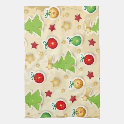 Vintages Weihnachtsmuster Geschirrtuch (Vertikal)