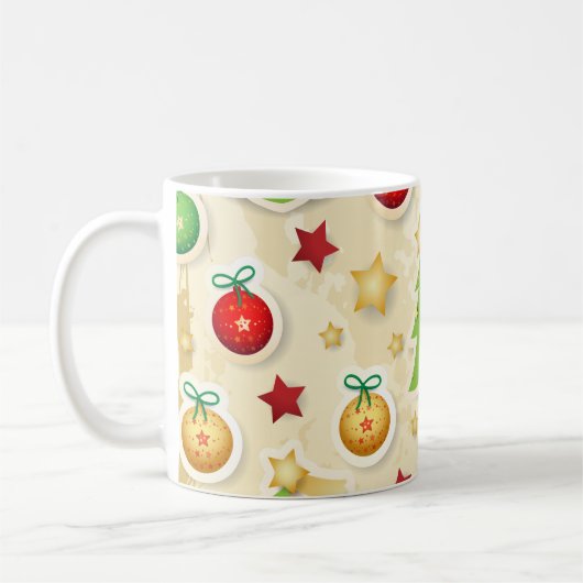 Vintages Weihnachtsmuster Kaffeetasse (Links)