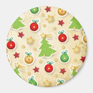 Vintages Weihnachtsmuster Magnet