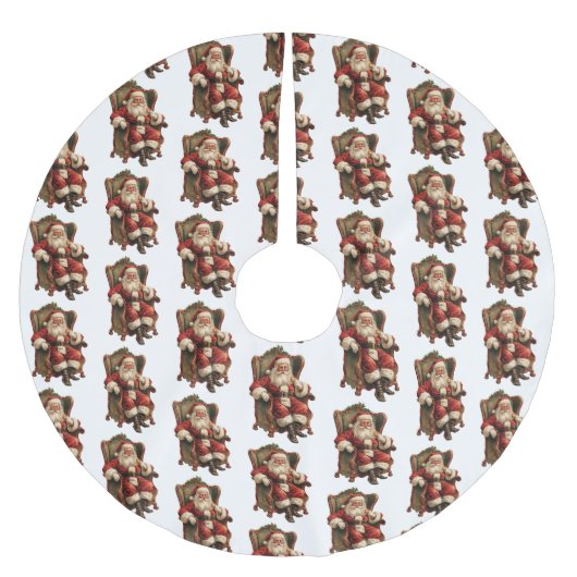 Vintages Weihnachtsmuster Polyester Weihnachtsbaumdecke (Vorderseite)