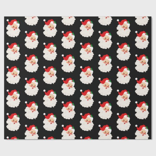 Vintages Weihnachtsmuster Schwarzes Weihnachtsfest Geschenkpapier (Flach)