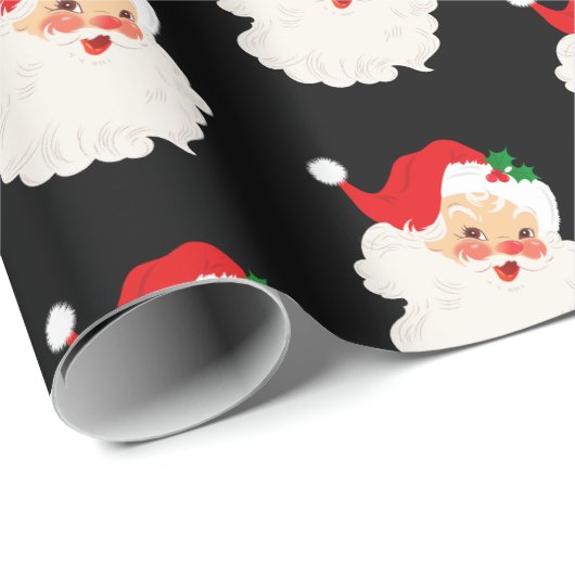 Vintages Weihnachtsmuster Schwarzes Weihnachtsfest Geschenkpapier (Rolleneckpunkt)