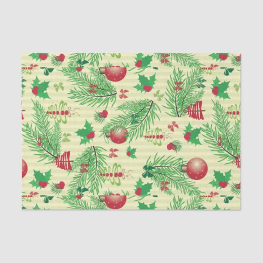 Vintages Weihnachtsmuster Seidenpapier (Vorderseite)