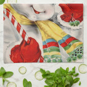 Vintages Weihnachtsretro Snowman-Küchentuch Handtuch (Gefaltet)