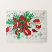 Vintages Weihnachtsretro Zuckerstangepuzzlespiel Puzzle (Horizontal)