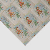 Vintages Weihnachtsrotwild Feiertags-Partygewebe Seidenpapier (Ausschnitt)