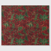 Vintages WeihnachtsSamt in Rot und Grün Geschenkpapier (Flach)