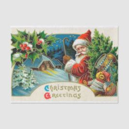 Vintages Weihnachtssankt-Feiertags-Partygewebe Seidenpapier